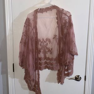 Cupshe Medium Blush Lace Kimono